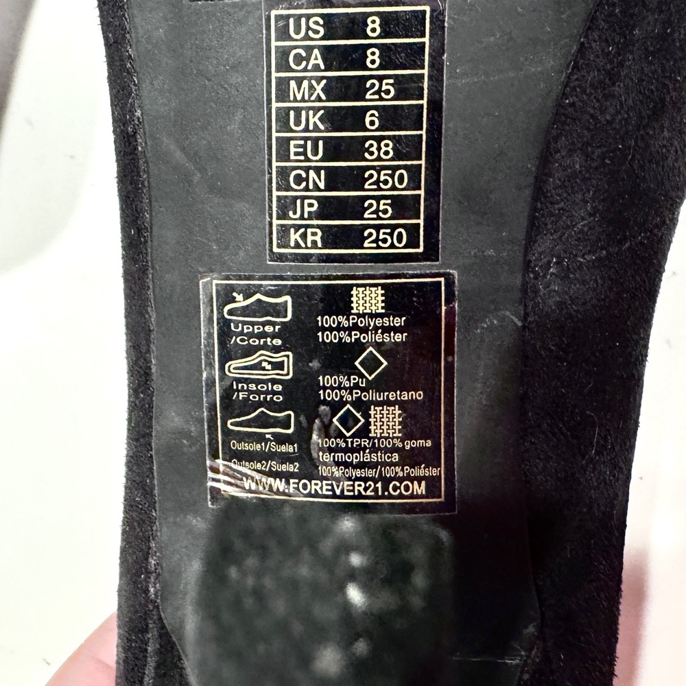 Forever 21 Black Faux Suede Oxford Stiletto Pumps Women’s Size 8 NWOT - Picture 7 of 7
